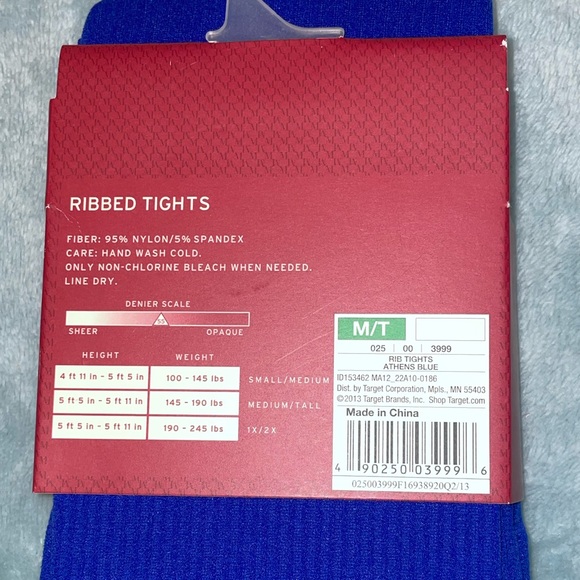 NWT Merona tights in Athens Blue - Picture 2 of 2